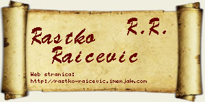 Rastko Raičević vizit kartica